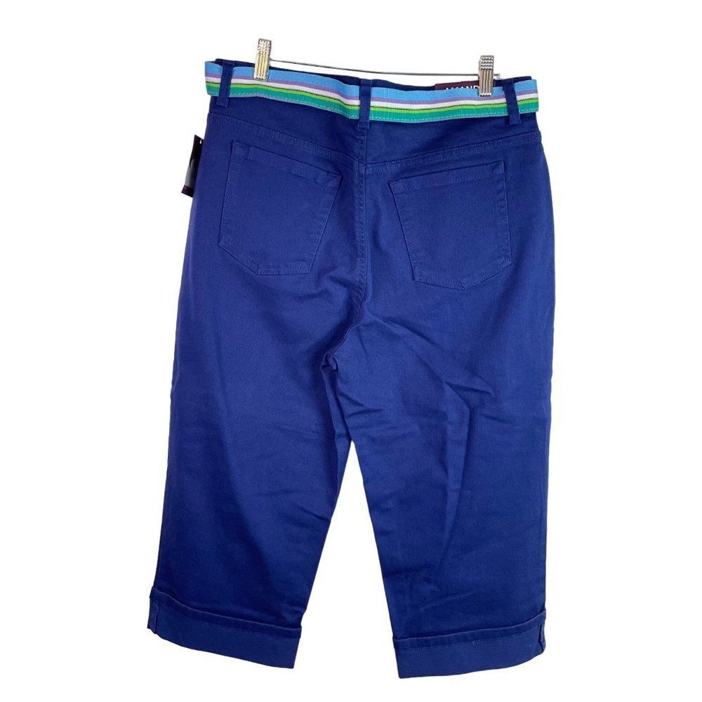 Gloria Vanderbilt Amanda Capri Jeans Blue Pants Cuffed Size 14 - Picture 5 of 10